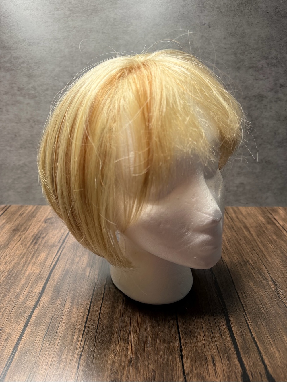 Natural Blonde Short Bob Wig with Soft Bangs